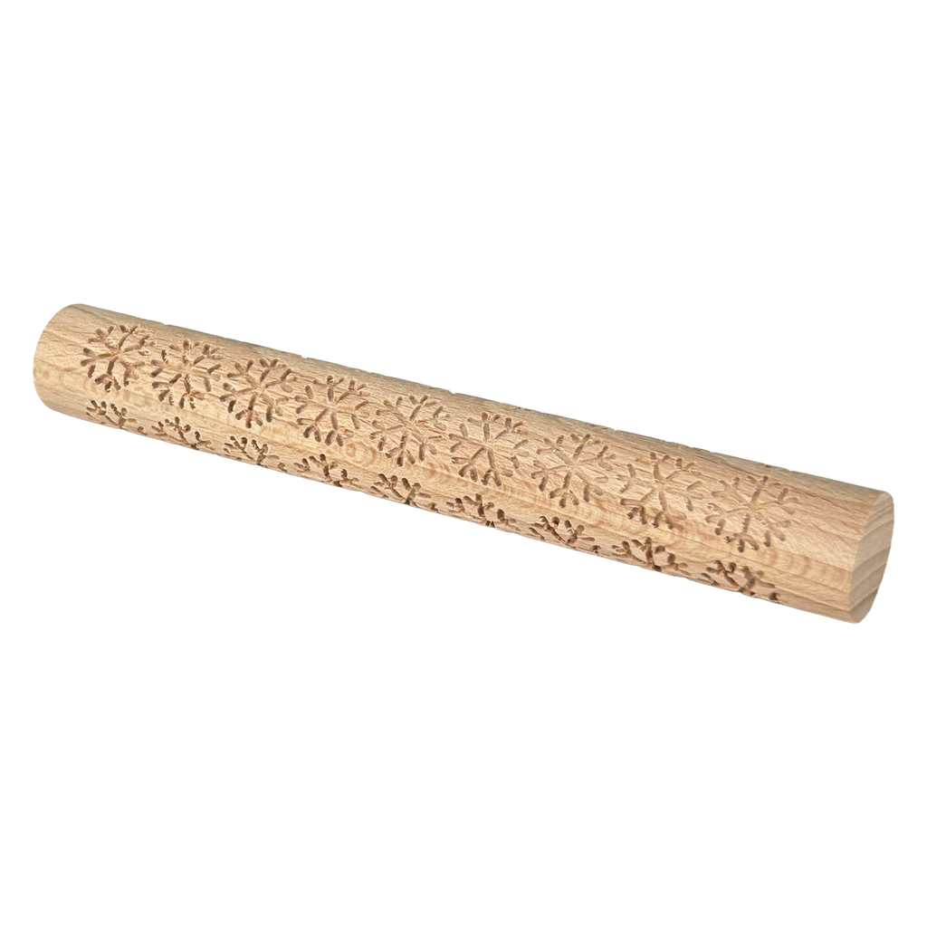 Roller de Madera con Textura Copos Nieve 15cm