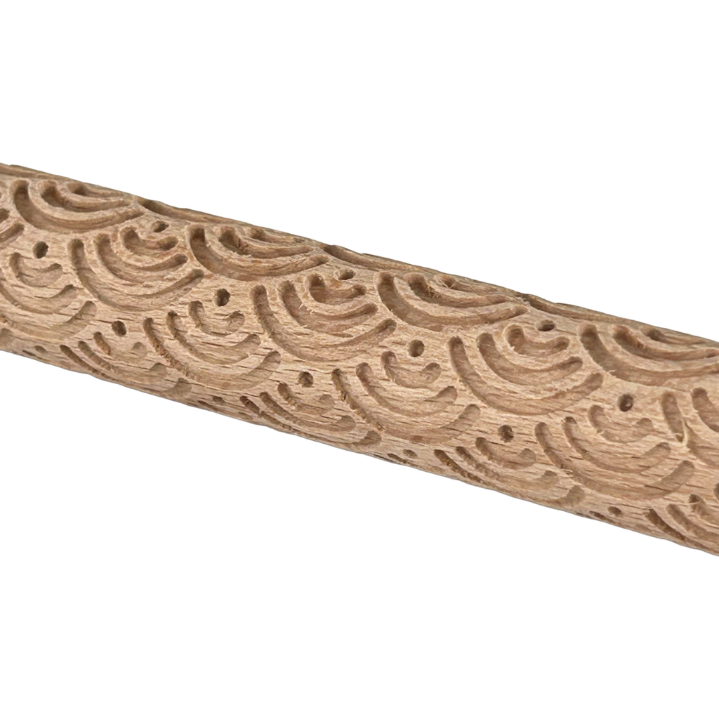 Roller de Madera con Textura Olas 15cm