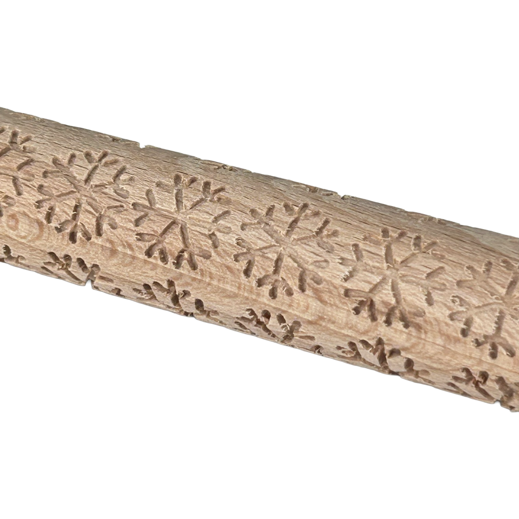 Roller de Madera con Textura Copos Nieve 15cm