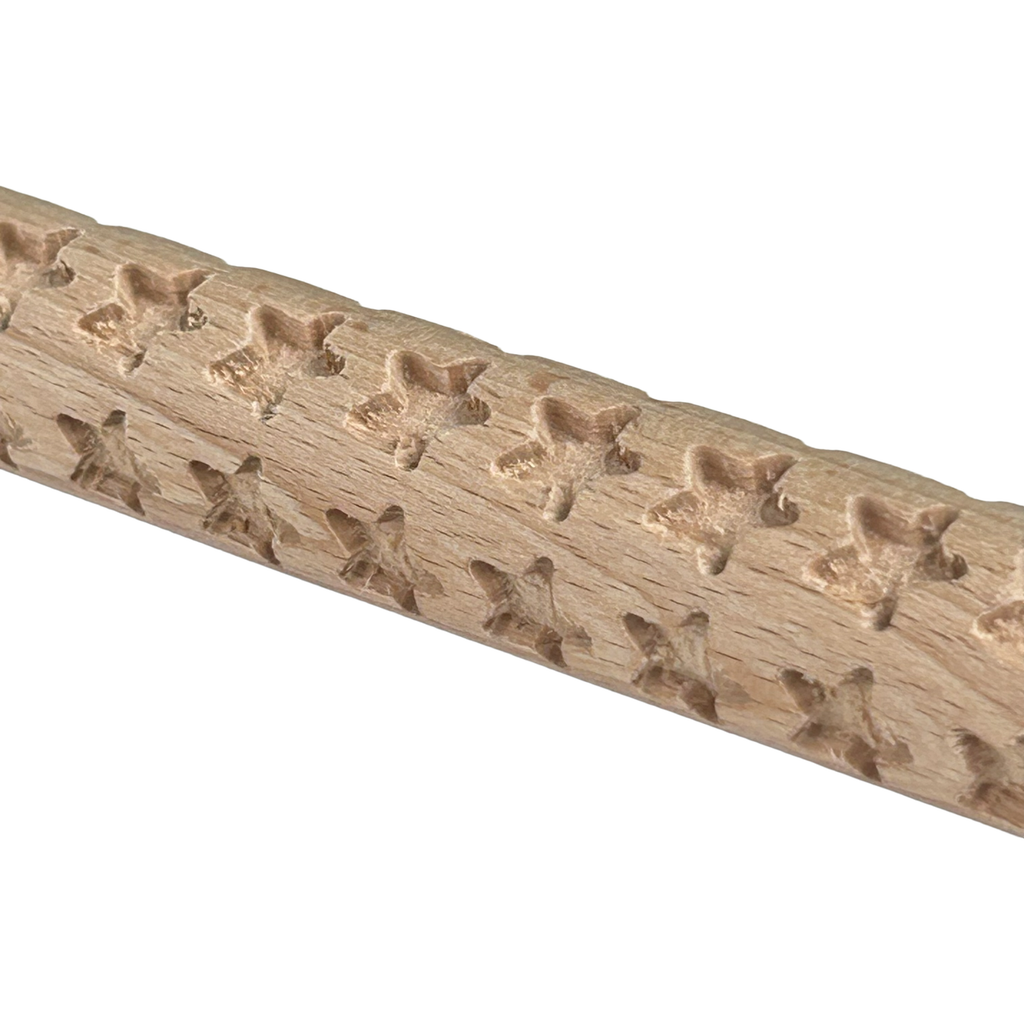Roller de Madera con Textura Estrellas 15cm
