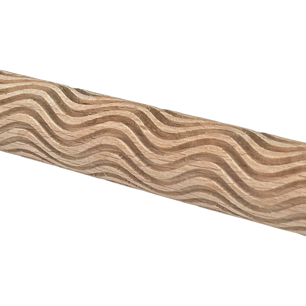 Rodillo de Madera con Textura Ondas 15cm
