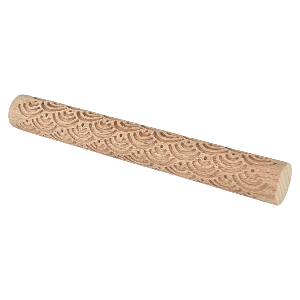 Roller de Madera con Textura Olas 15cm